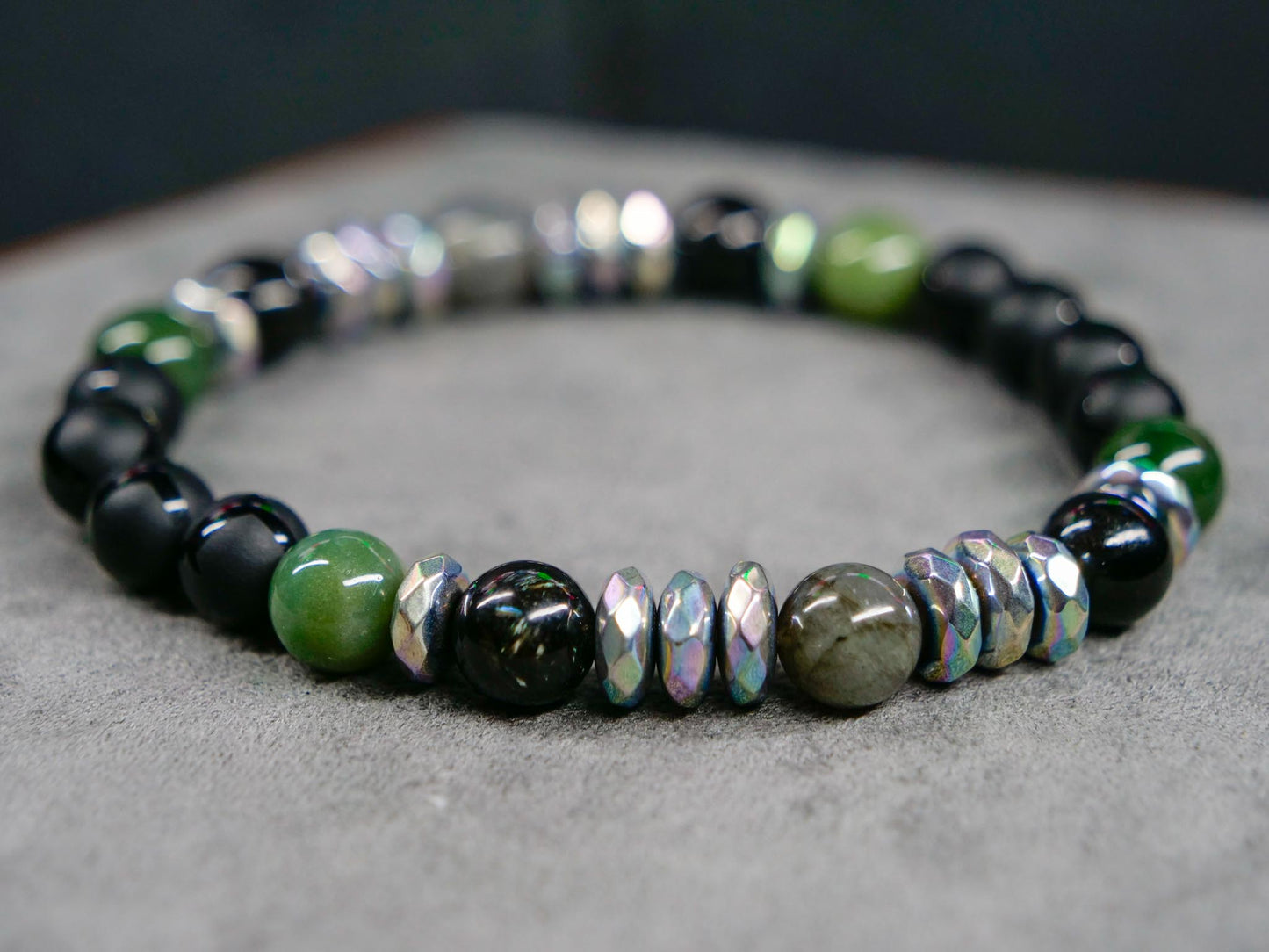 JAKDF Third Division Bracelet | Onyx & Moss Agate
