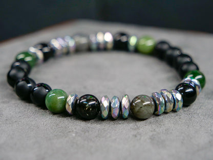 JAKDF Third Division Bracelet | Onyx & Moss Agate