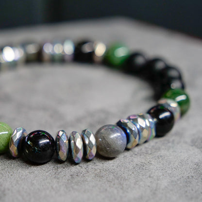 JAKDF Third Division Bracelet | Onyx & Moss Agate