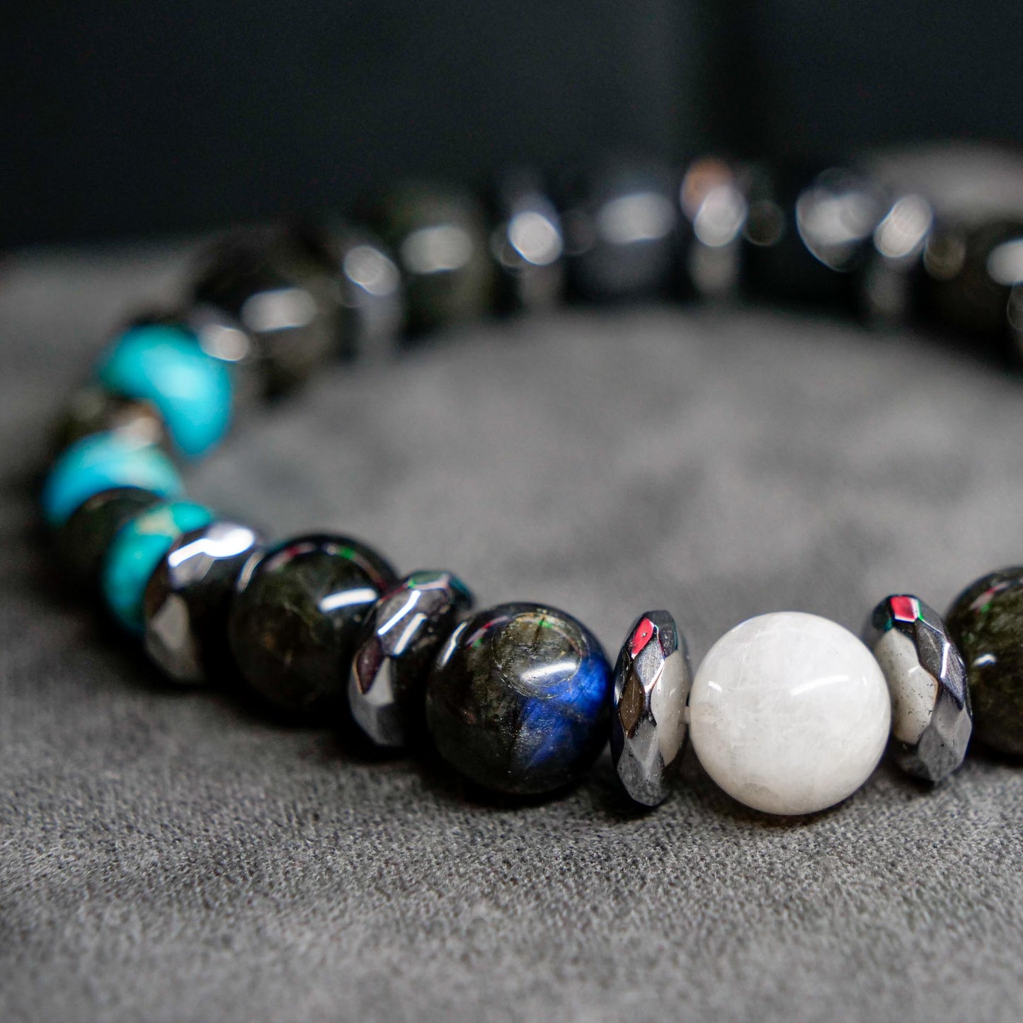 Kaiju No. 8 Gemstone Bracelet | Black Labradorite & Imperial Jasper