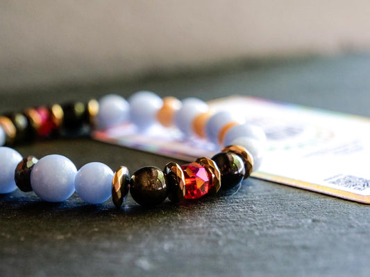 Machamp Bracelet | Angelite, Obsidian & Hematite
