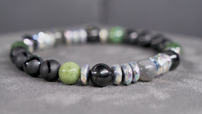 JAKDF Third Division Bracelet | Onyx & Moss Agate
