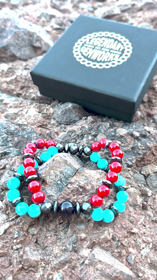 Double Helix - Deoxys Inspired Gemstone Bracelet
