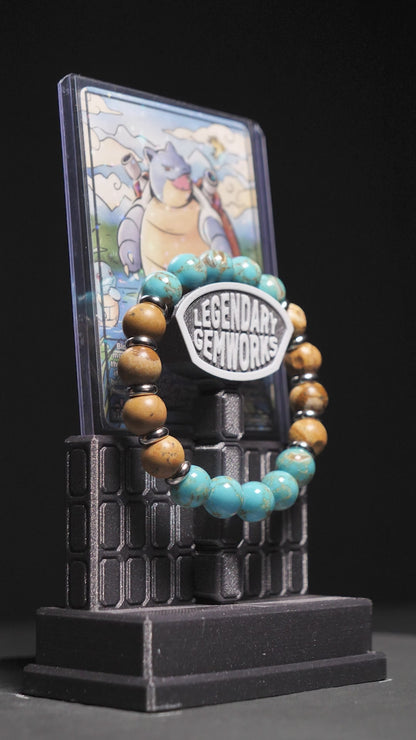 Blastoise Bracelet | Shell Turquoise & Picture Jasper
