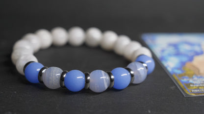 Shiny Rapidash Bracelet | Moonstone & Blue Lace Agate