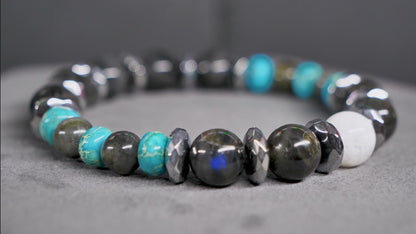 Kaiju No. 8 Gemstone Bracelet | Black Labradorite & Imperial Jasper