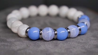Shiny Rapidash Bracelet | Moonstone & Blue Lace Agate