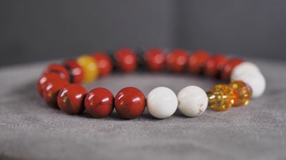 Fuecoco Bracelet | Red Jasper & Magnesite