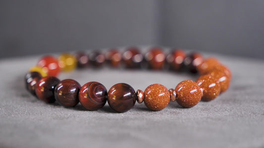 Vulpix Bracelet | Red Tigers Eye & Goldstone