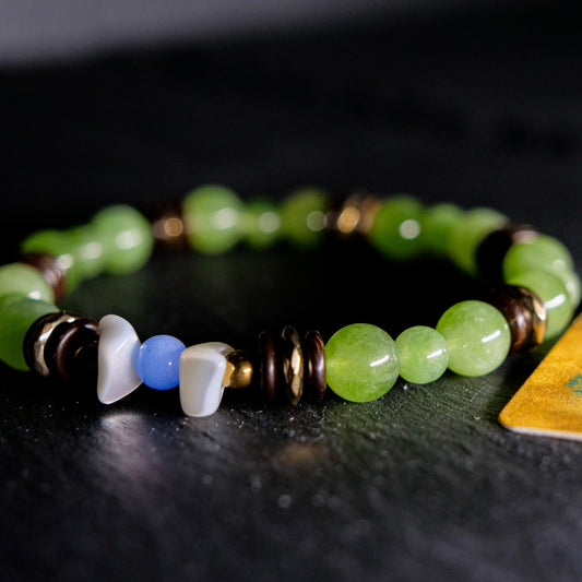 Young Link Bracelet | Peridot & Hematite